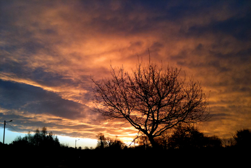 lever de soleil à Laillé